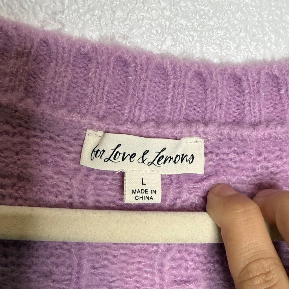 For Love And Lemons Pink Cable Knit Cardigan - Picture 4 of 6